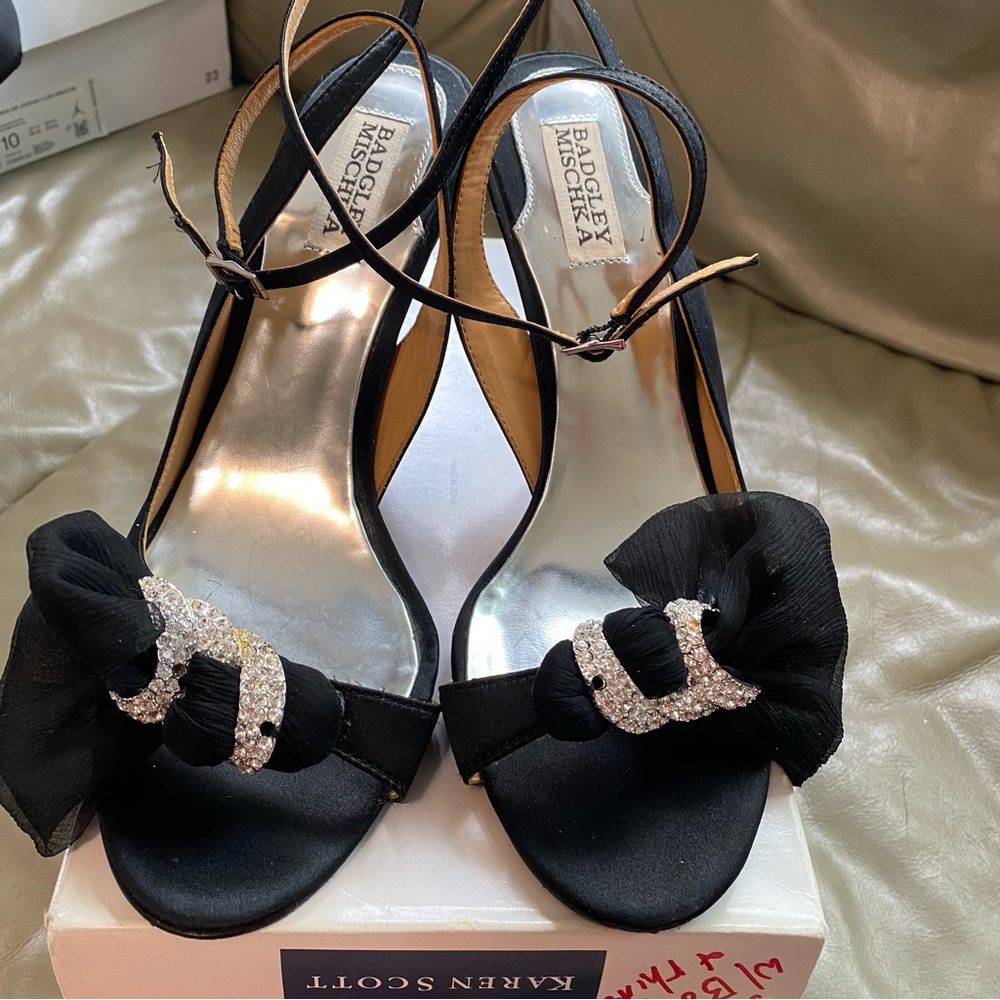 Badgley Mischka Black Stiletto Heels with Ankle Strap